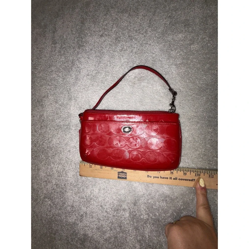coach red patent leather wriset y2k signature c design